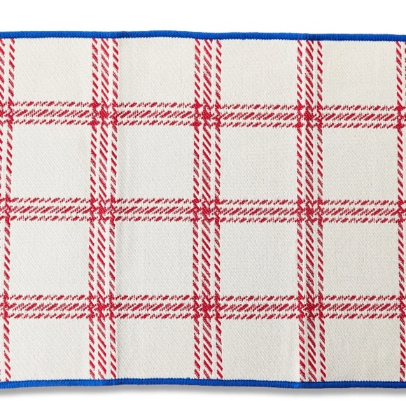 1 Patriotic Reversible Rug with Red and Blue Accents - Picture 1 of 7